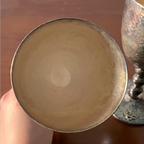 🖤Emilia Castillo Ltd Ed. Mexico Sterling Silver Pair of Wine Goblets w/ Sound🖤 - Picture 4 of 6